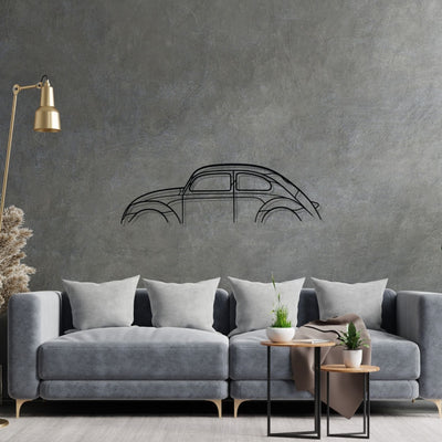Beetle Classic Silhouette Metal Wall Art