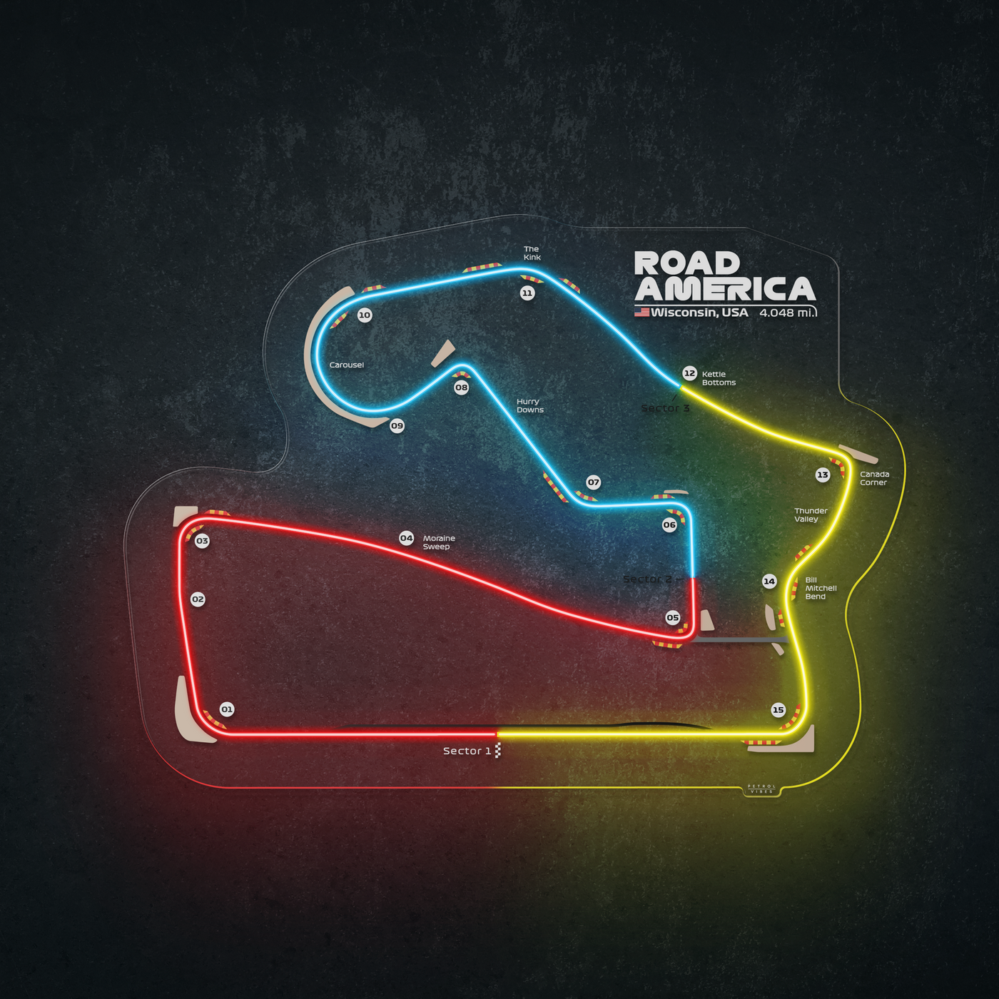Road America Neon Race Track