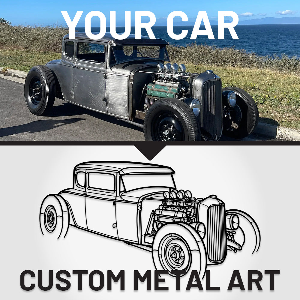 Your Custom Car Silhouette Metal Wall Art Service