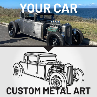 Your Custom Car Silhouette Metal Wall Art Service
