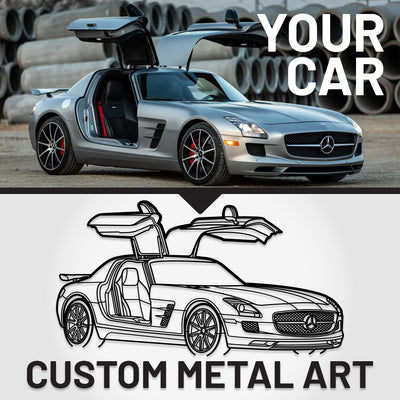 Your Custom Car Silhouette Metal Wall Art Service