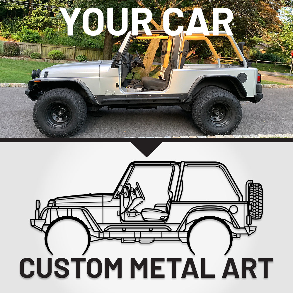 Your Custom Car Silhouette Metal Wall Art Service