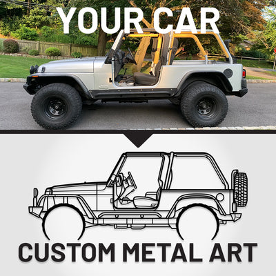 Your Custom Car Silhouette Metal Wall Art Service