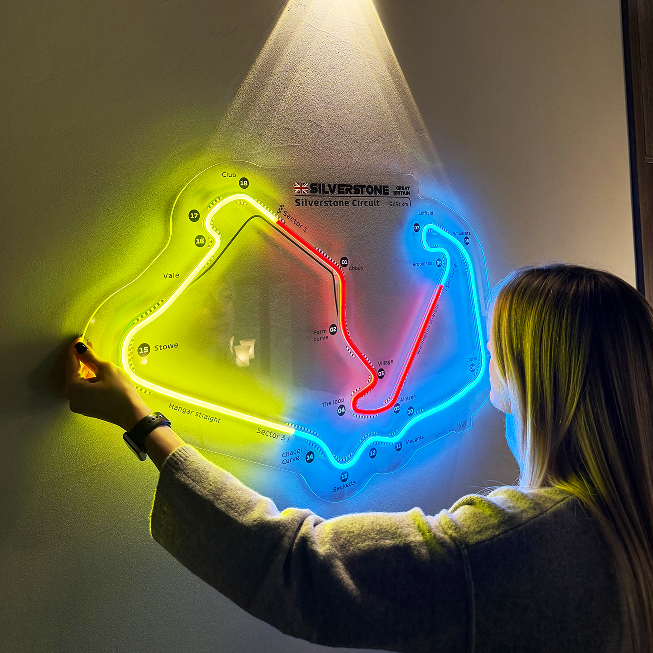 Silverstone Circuit Neon Race Track